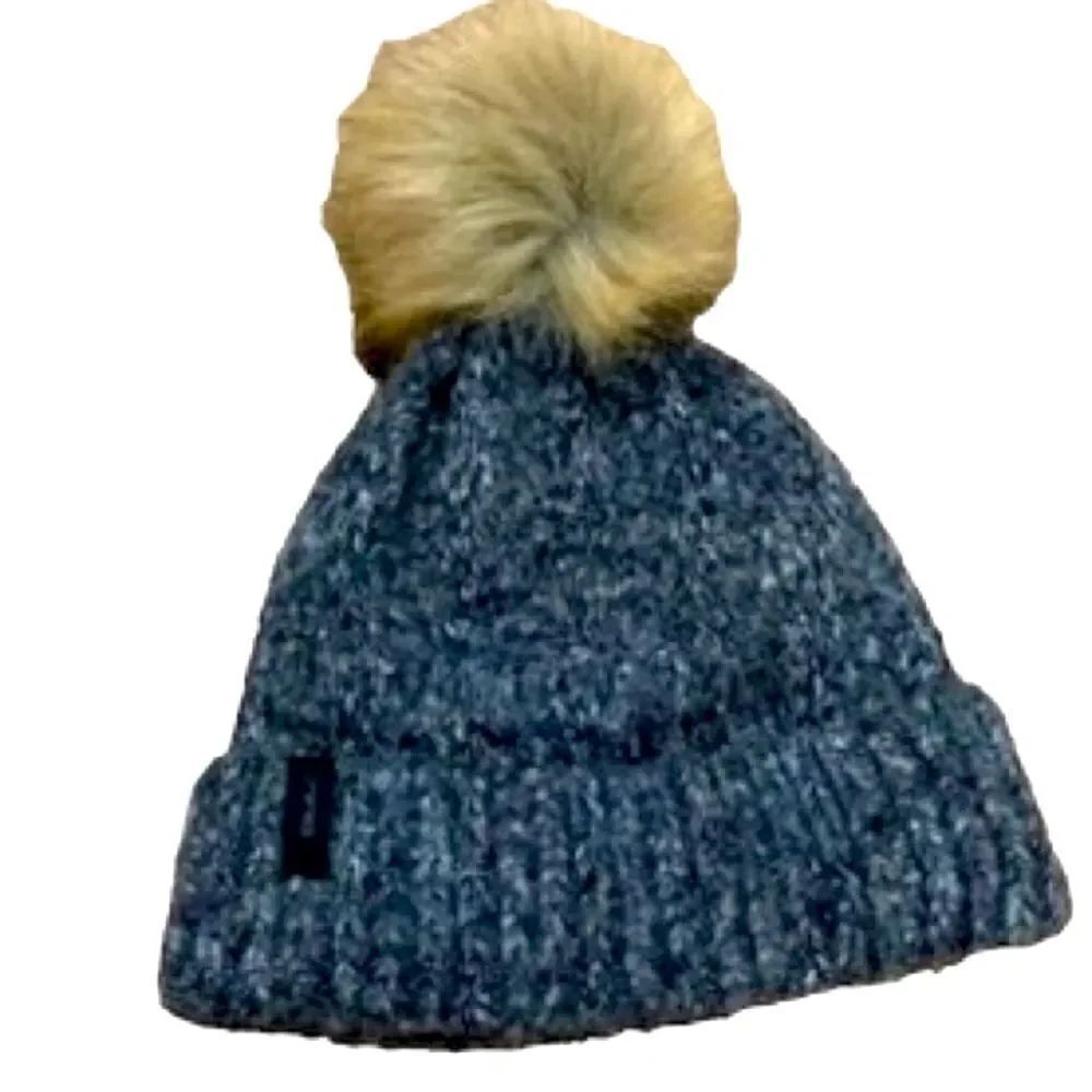 Bula Natalie wool blend beanie with velvet lining, and Fur pom